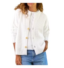 Frank & Eileen Montecito Crew Neck Cardigan Ivory