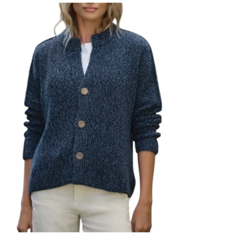 Frank & Eileen Montecito Crew Neck Cardigan Blueberry