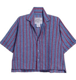 Frank & Eileen ROSIE Short-Sleeve Button-Up Shirt Red Navy White Stripe