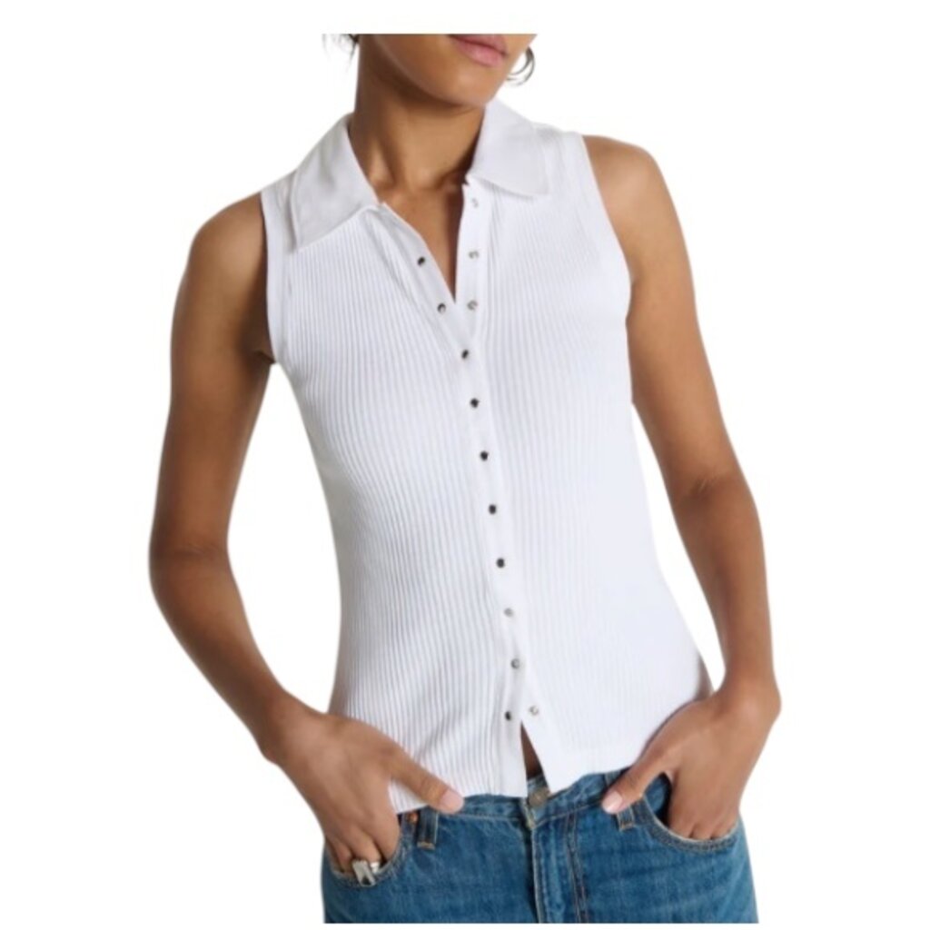 NATION LTD Jaylin Polo Top White