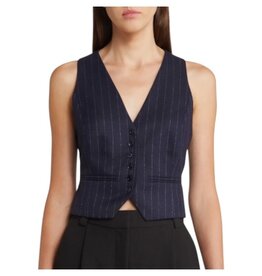 FAVORITE DAUGHTER THE FAVORITE VEST NAVY PINSTRIPE