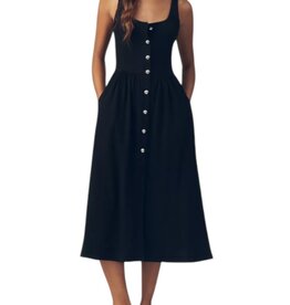 NATION LTD Laurel Midi Dress Jet Black