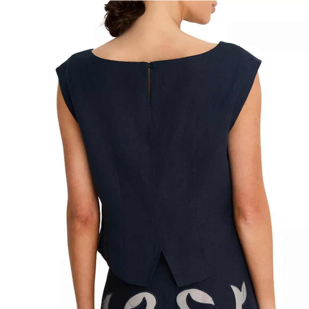 NIC+ZOE ANTIBES LINEN CUT TOP