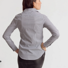THE SHIRT The Icon Shirt in Stripe Gunmetal/White Stripe The Icon Shirt in Stripe
