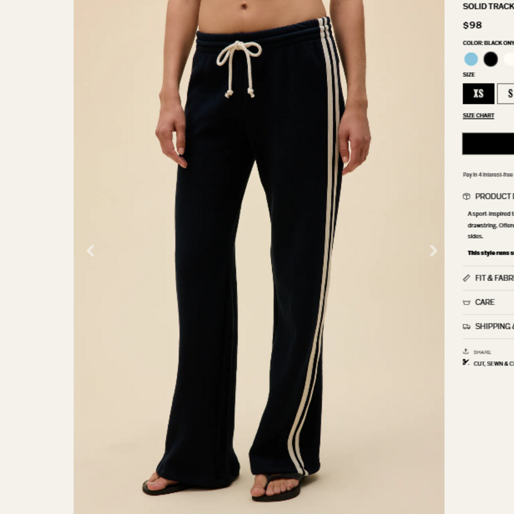 Daydreamer SOLID TRACK PANT BLKOX BLACK ONYX