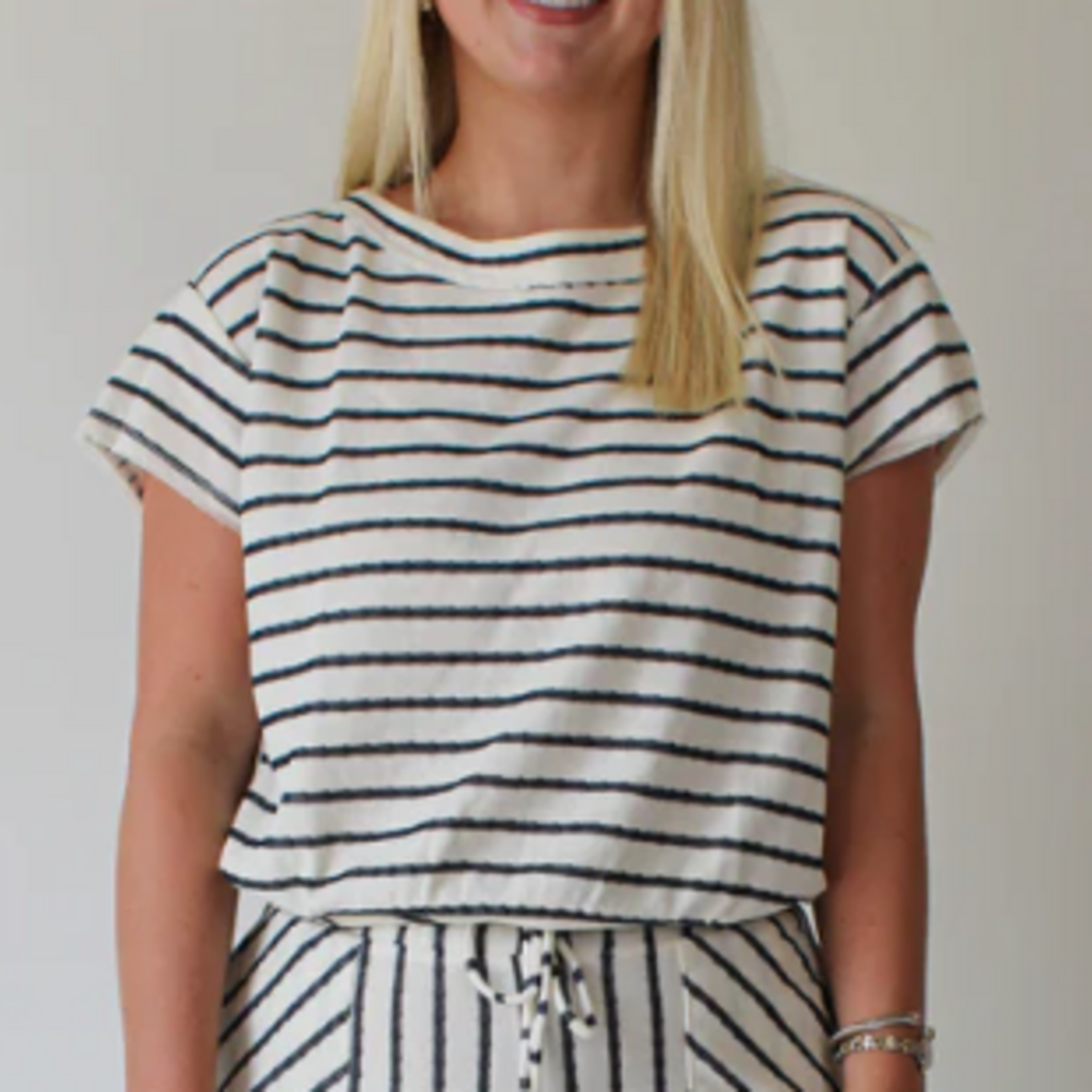 PROJECT SOCIAL T ZADIE IVORY STRIPED TEE