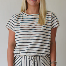 PROJECT SOCIAL T ZADIE IVORY STRIPED TEE
