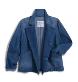 Frank & Eileen Cropped English Peacoat Washed Blue