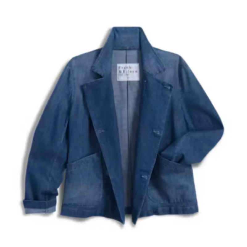 Frank & Eileen Cropped English Peacoat Washed Blue