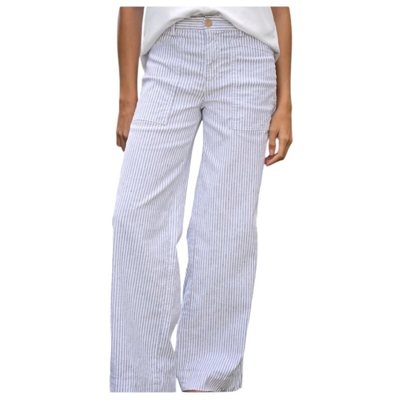 Frank & Eileen LIMERICK NWSLWide-Leg Carpenter Pant Navy White Stripe