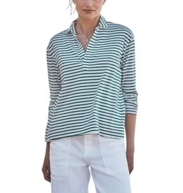 Frank & Eileen Patrick - Popover Henley Green & White Stripe