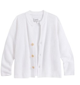 Frank & Eileen Montecito Crew Neck Cardigan White
