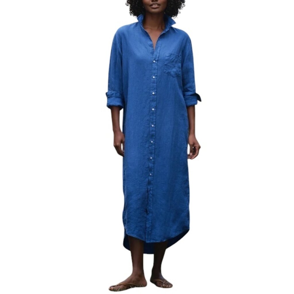 Frank & Eileen RORY CBLNMaxi Shirtdress Cabo Blue