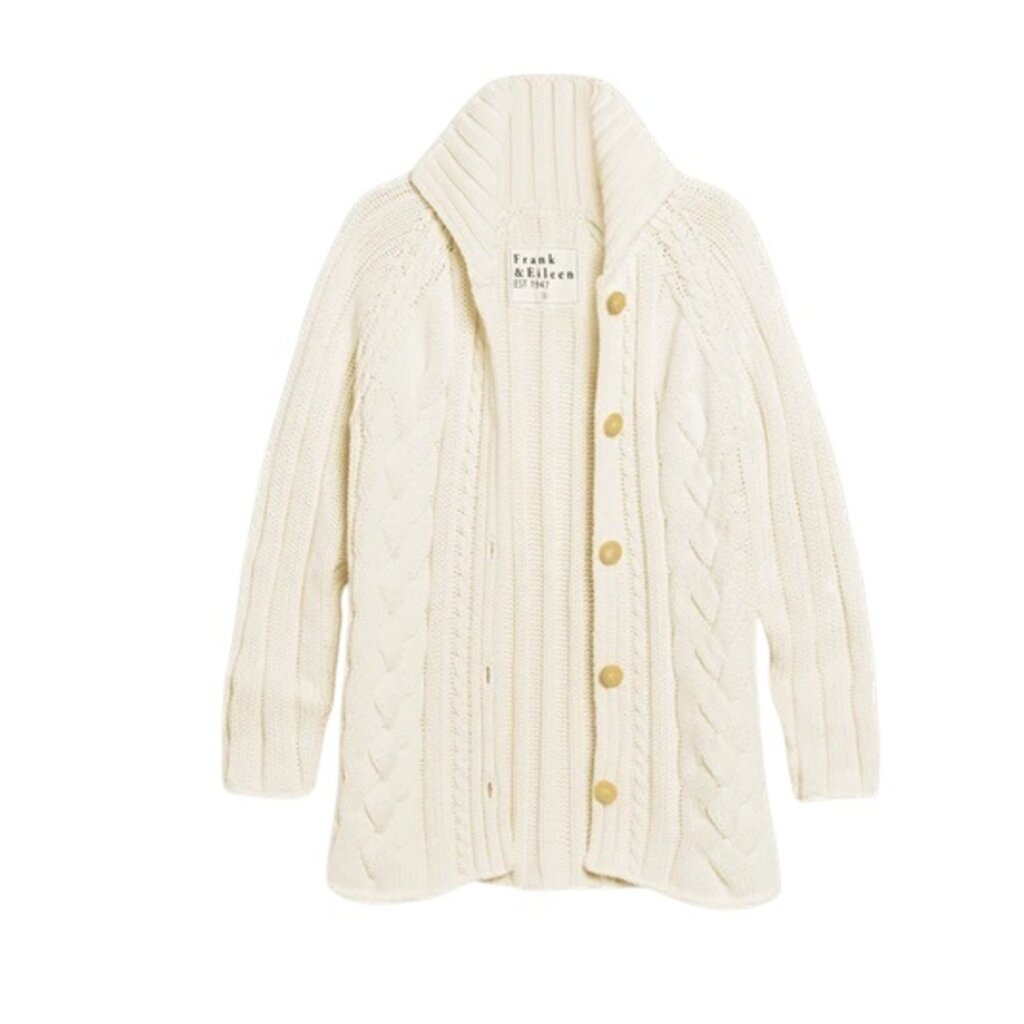 Frank & Eileen Cotswolds-Cable Knit Cardigan Ivory