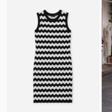 Stripe Scallop Tank Dress Navy/Starch