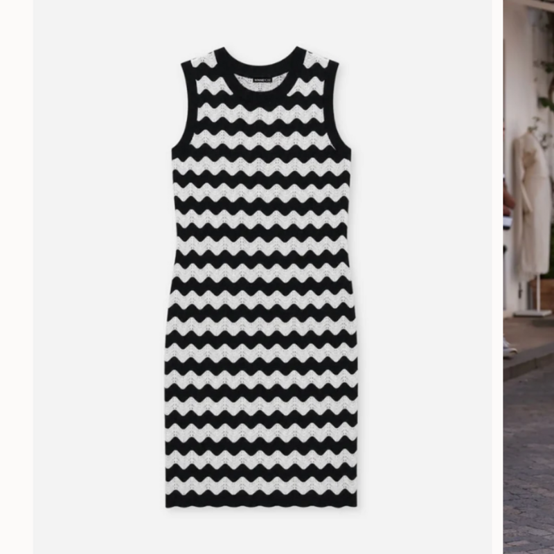 Stripe Scallop Tank Dress Navy/Starch
