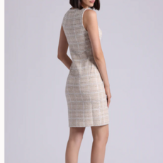 Viscose Sleeveless Tweed Dress  Brown Sugar Combo