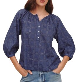 3/4 SLEEVE PULLOVER-INDIG