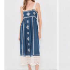 The Great THE SPARROW DRESS MINERAL BLUE