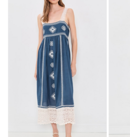 The Great THE SPARROW DRESS MINERAL BLUE