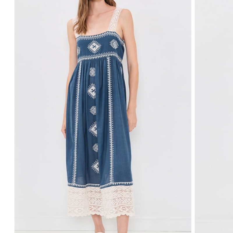 The Great THE SPARROW DRESS MINERAL BLUE