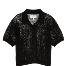 The Great THE CROCHET POLO BLACK