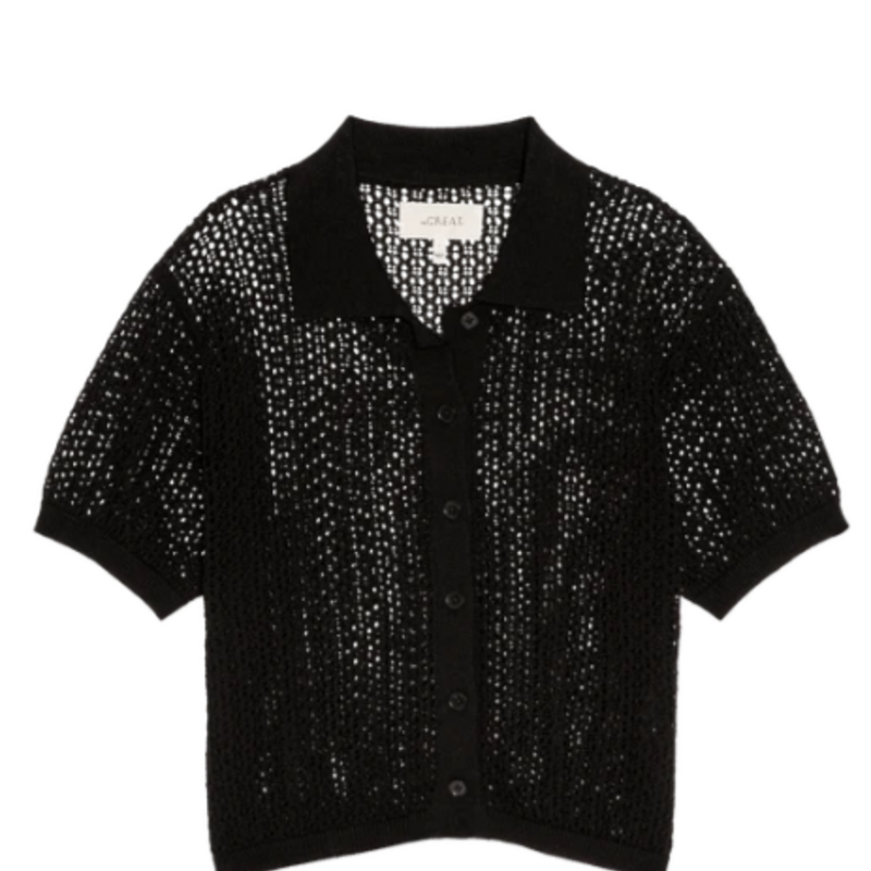 The Great THE CROCHET POLO BLACK