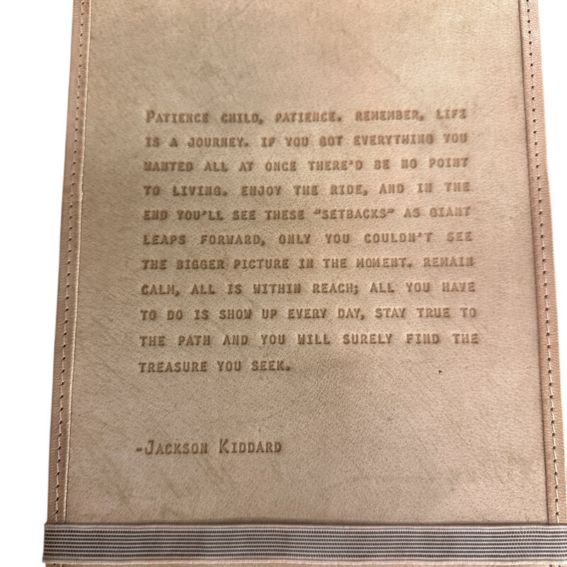 Sugarboo Large Patience Child (Jackson Kiddard) Leather Journal - Honey