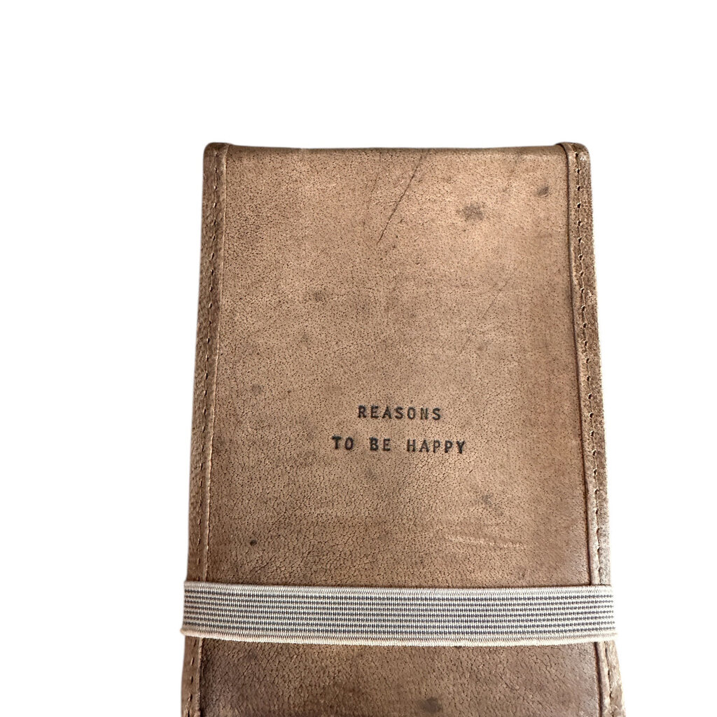 Sugarboo Mini Reasons To Be Happy Leather Journal - 4"x6"  Maple