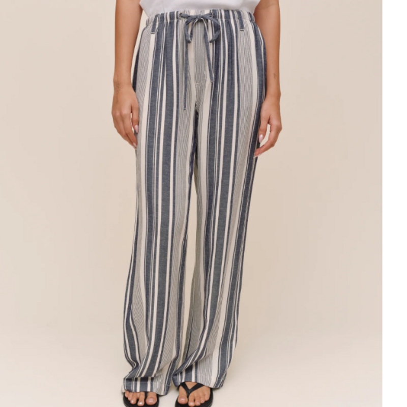 CLEAN WIDE LEG PANT-WORN NAVY STRIPE