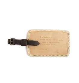 Sugarboo I Am Restless (Anais Nin) Leather Luggage Tag in Honey