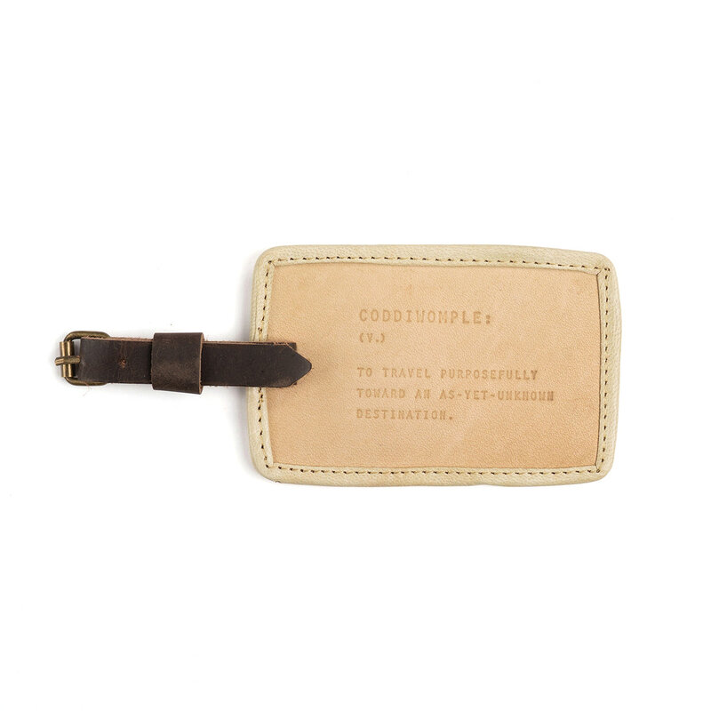 Sugarboo Coddiwomple Leather Luggage Tag in Honey