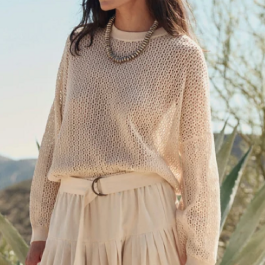 The Great THE CROCHET PULLOVER NATURAL