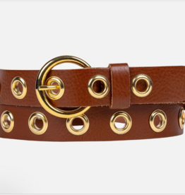 Mason Cognac  Eyelet Leather Belt