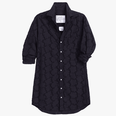 Frank & Eileen MARY Classic Shirtdress Textured Black Flowers