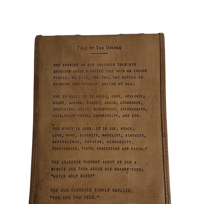 Sugarboo Tale of Two Wolves Signature Leather Journal - Maple