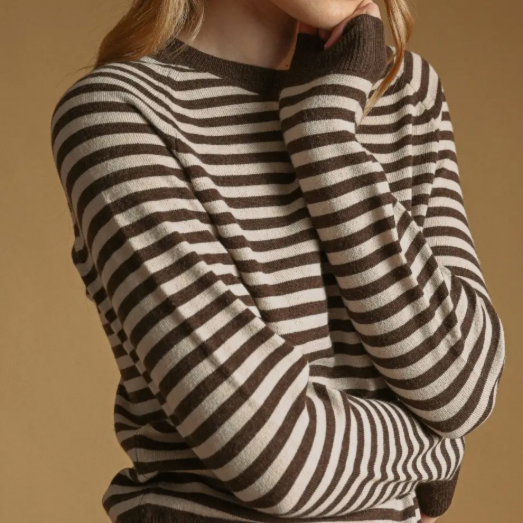 Miou Muse Striped Round Neck Sweater