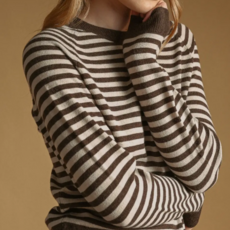 Miou Muse Striped Round Neck Sweater