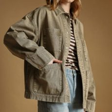 Miou Muse Oversized Washed Color Denim Jacket
