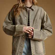 Miou Muse Oversized Washed Color Denim Jacket