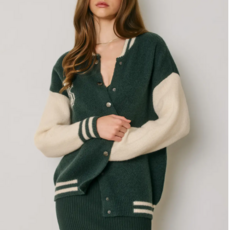 Dress Forum Cropped Varsity Bomber Jacket  BROWN