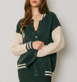 Dress Forum Cropped Varsity Bomber Jacket  GREEN