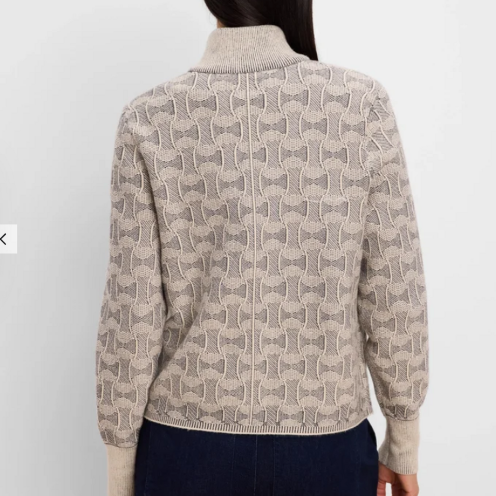 NIC+ZOE DAPPER SWIRL KNIT JACKET NEUTRAL