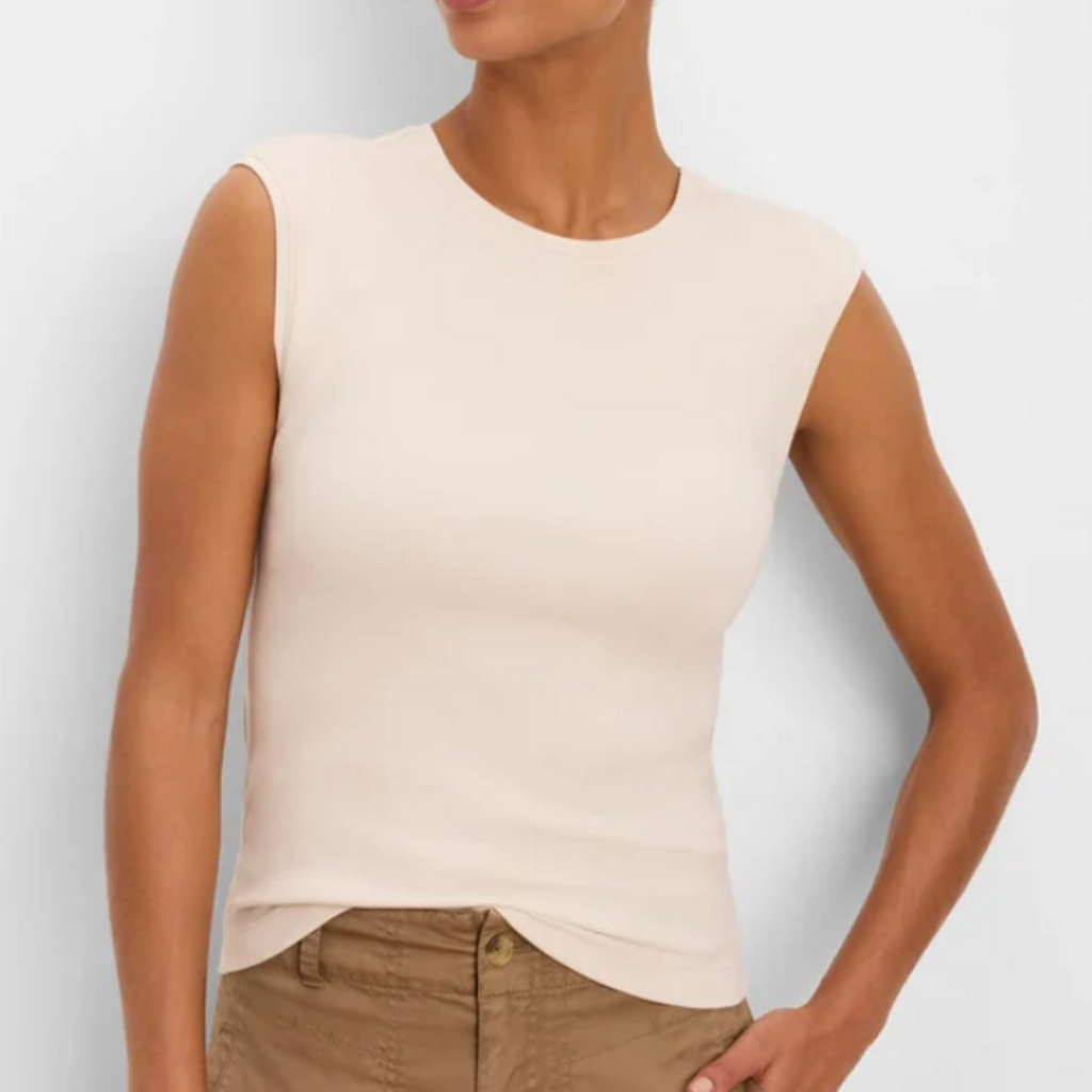 NIC+ZOE PERFECT KNIT RIB GROWOVER TANK COCONUT