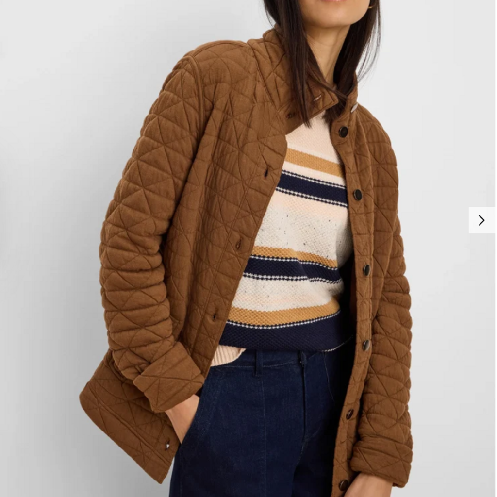 NIC+ZOE QUILTED FEMME KNIT JACKET SADDLE