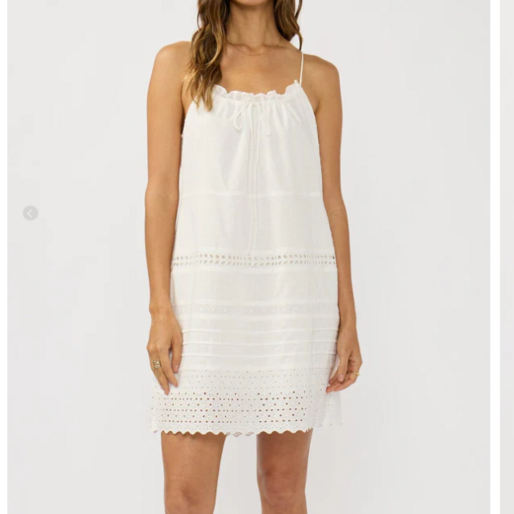 MINI EYELET DRESS W PINTUCKS