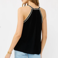 HALTER TANK W/ CROCHET LACE TRIM