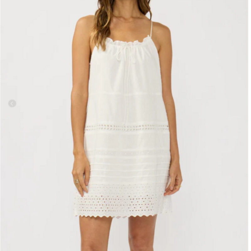 MINI EYELET DRESS W PINTUCKS