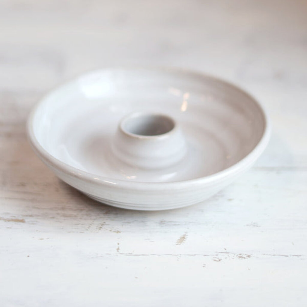 GRAVESCO POTTERY Palo Santo Burning Ritual Dish in Cream