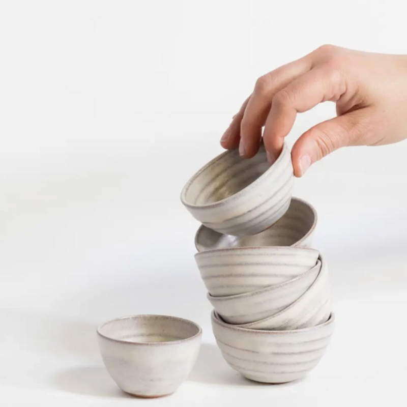 GRAVESCO POTTERY Artist Choice Little Bowls Off-White